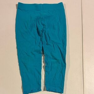 The Children's Place Teal Capri Leggings with Lace Hem